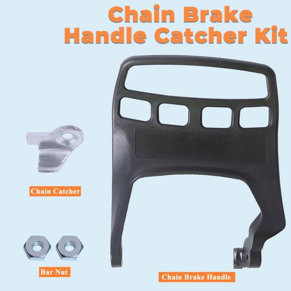 Kit de receptor de manija de freno de cadena con tuercas de barra 1141 792 9101 Compatible con protector de mano de motosierra MS271 MS291 MS271C MS291C