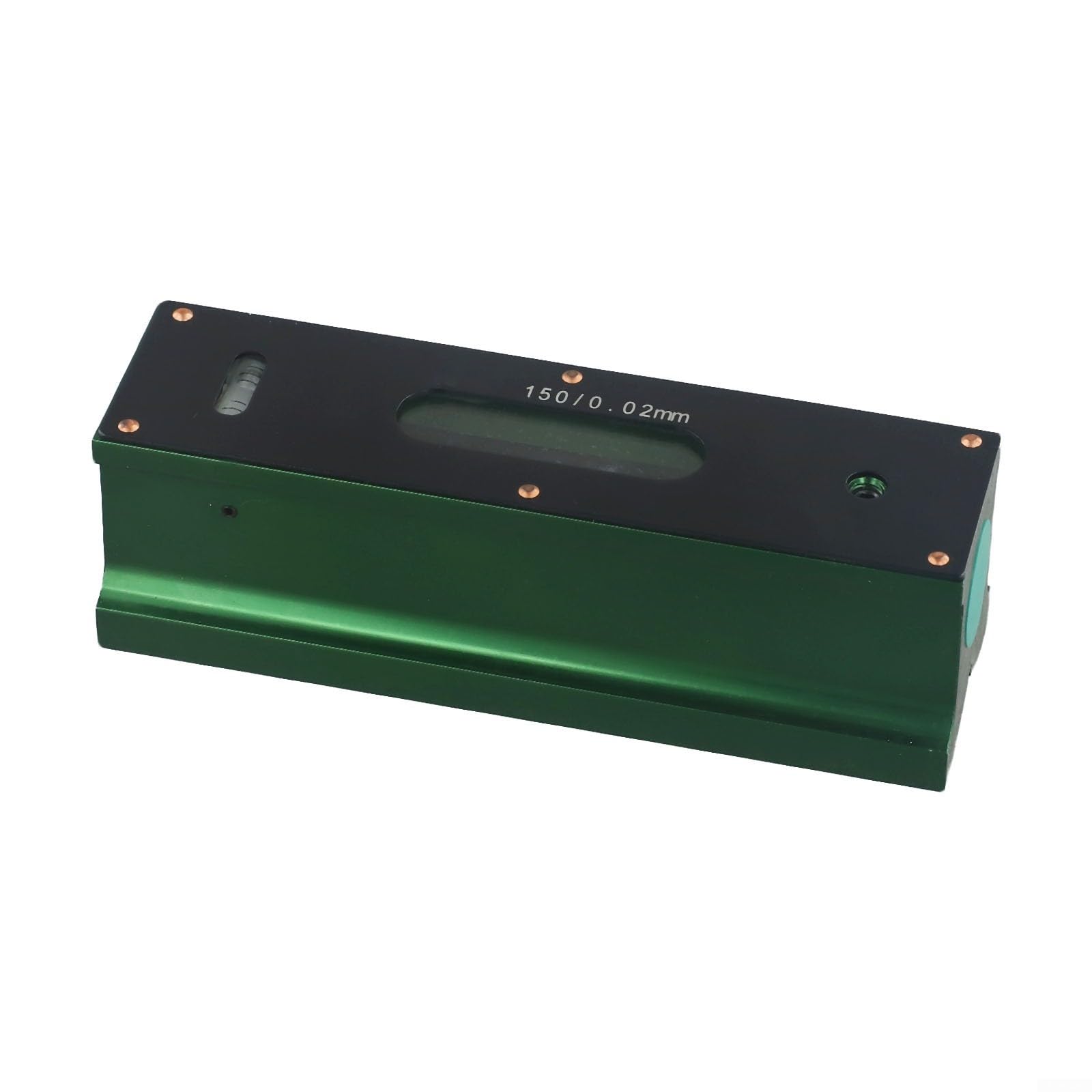 Metal para nivel de burbuja de 100 mm y 0,02 mm de precisión con base de ranura en V y caja de almacenamiento para nivelación industrial (150 mm)