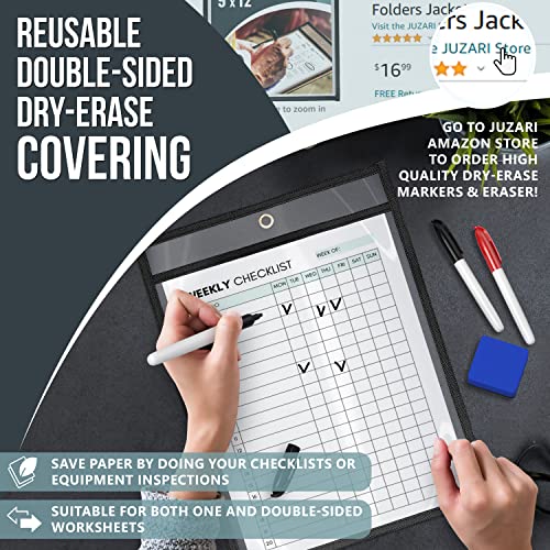 30 Pack Job Ticket Holders 9X12 - Work Order Plastic Sleeves Shop Ticket Holders Dry Erase Pocket Sleeves Dry Erase Pockets Dry Erase Sleeves Clear Pocket Sleeves Ticket Holder Plastic Sleeves #TOP2