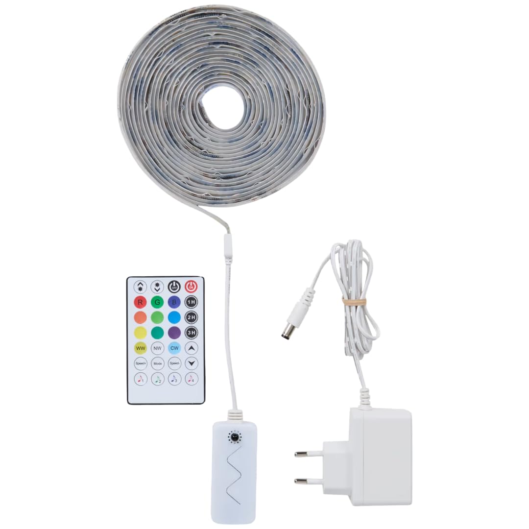 Ruban LED Connecté WiFi 5m - Bandeau Lumineux RGB & Blanc Variable - Compatible Alexa, Google Home & App LSC - Kit Complet avec Télécommande - Éclairage Intelligent Dimmable & Découpable