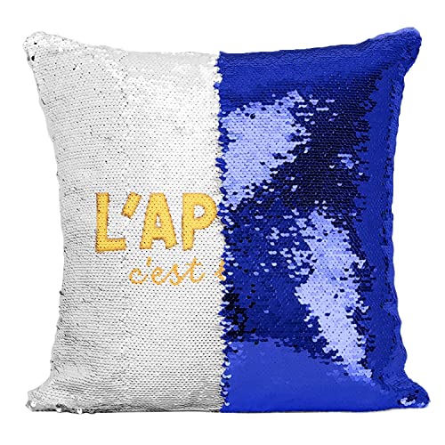 Coussin Sequin Paillettes Bleu indispensable pour Soirée Bière