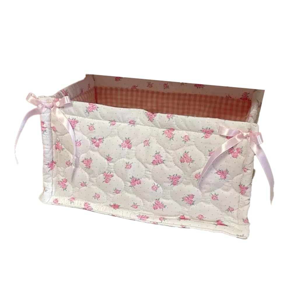 CTRLZS Fabric Quilted Storage Basket Cute Fabric Storage BOX Fabric Home Decoration Crushed Flower