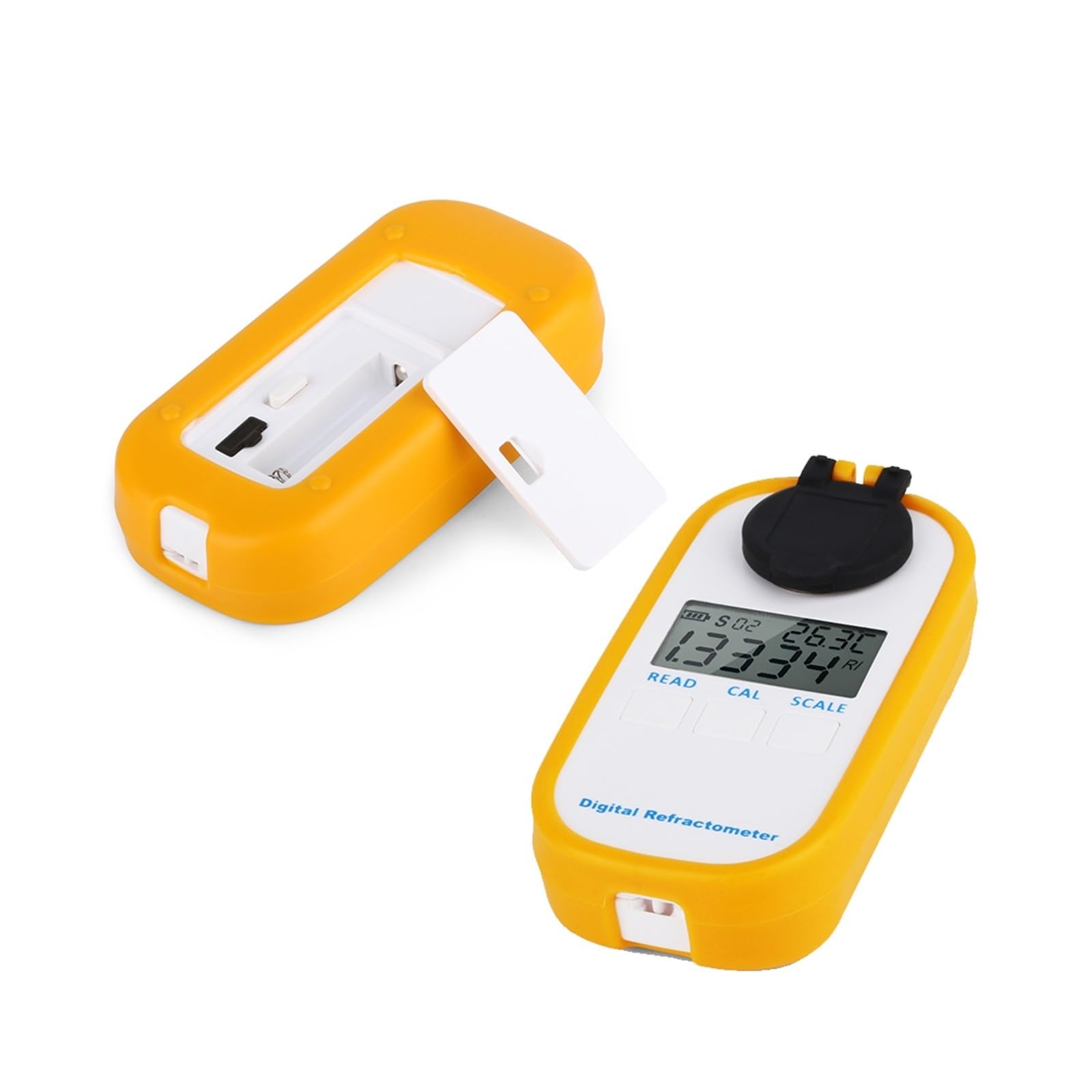 Medidor de Brix de azúcar Refractómetro digital de miel Humedad de miel Bee Baume 0-90% Agua portátil 5-38% Probador de apicultura Medidor de concentración de miel Fácil de limpiar y almacenar