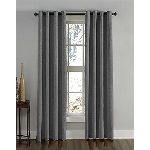 Curtainworks Lenox Curtain Panel, 50 by 144", Grey Cover