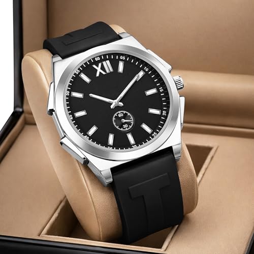 Image of styledose Men's Watch Analog Quartz with Chronograph & Silicone Strap -Casual & Formal Wrist Watch for Men
