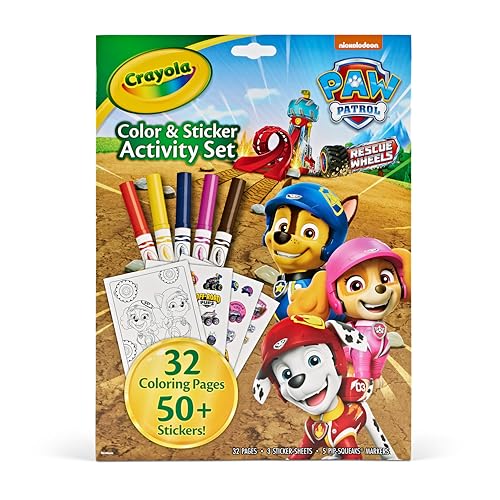Crayola PAW Patrol Coloring Pages & Stickers, Includes Mini Markers, Gift for Kids, Ages 3, 4, 5,