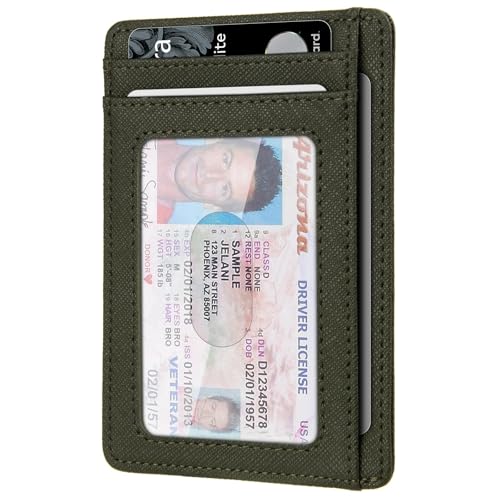 Image of RUNBOX Slim Minimalist Front Pocket RFID Blocking Leather Wallets for Men and Women Card Holder Wallets Gifts for men