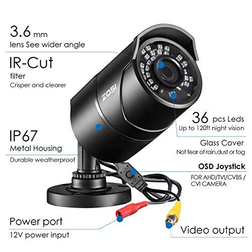 ZOSI 2MP HD 1080P Hybrid Security Cameras