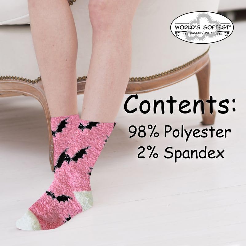 Image of World's Softest Cozy Collection Crew Socks - Smooth Multi Colors Cozy Socks - Knit Top Holiday Spirit Fashion Socks