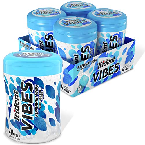 Trident Vibes Peppermint Sugar Free Chewing Gum (Pack of 4))