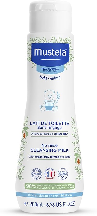 No Rinse Cleansing Milk with Natural Avocado - Biodegradable Formula & Tear-Free - 200ml
