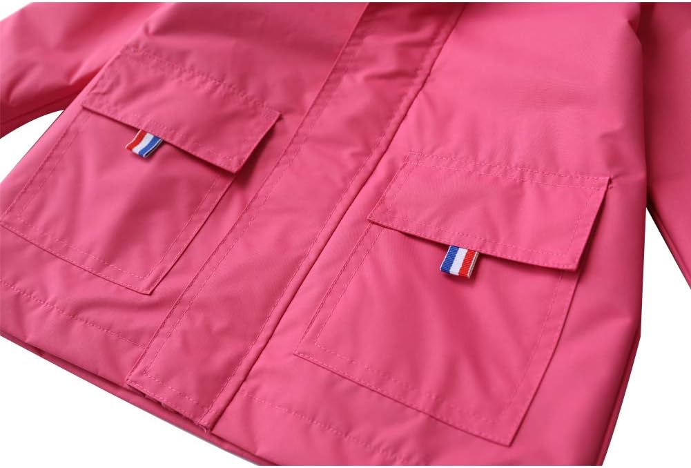 M2C Boys Girls Hooded Cotton Lined Rain Jacket Light Windbreaker - Image 6