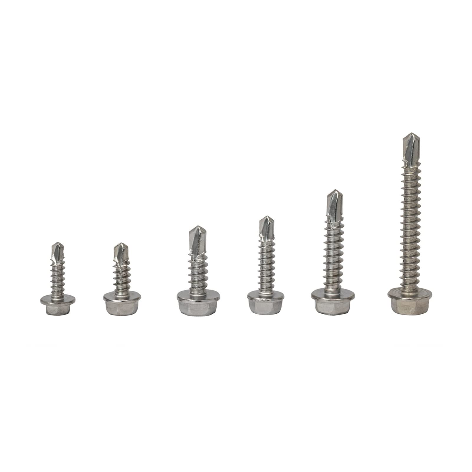 Youngran 285 Piezas Hex Lavadora Cabeza autoperforante Tornillos 410 Acero Inoxidable # 6# 8# 10 Bolt Surtido de Kit Leisurely