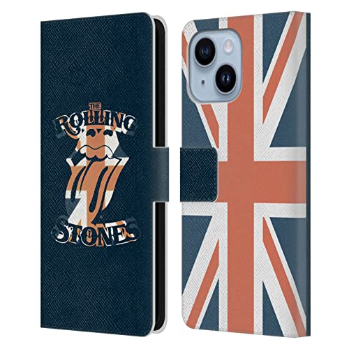 Étui portefeuille Rolling Stones pour iPhone 14 Plus en cuir Union Jack