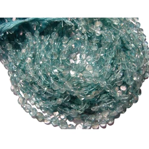 Apatite bleue 4mm perles de pièces de monnaie bleues pour création de collier DIY 13 pouces