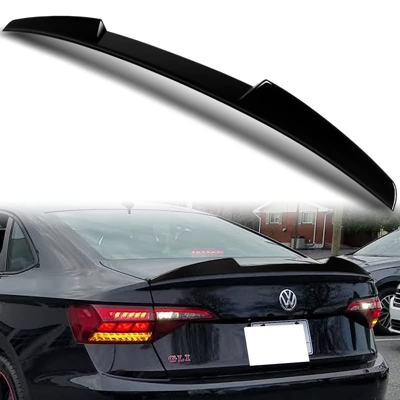 DriftX Performance, Trunk Spoiler Wing fit for Compatible with2019-2024 Volkswagen Jetta MK7 W-Power V-Style Trunk Spoiler Wing (Pearl Black)