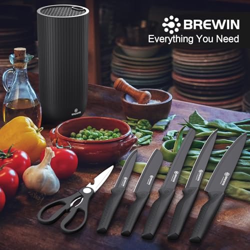 Knife Set, Brewin Kitchen Knife Set, Knives Set for Kitchen, Universal Knife Block, Utility Knife Block Set, New Home Essentials, Apartment Essentials, camping essentials, rv essentials by Brewin - Used condition - US$24.38