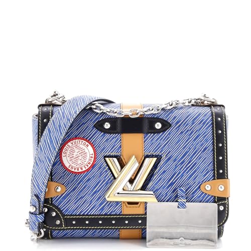 Pre-Loved Twist Handbag Limited Edition Trunks Epi Leather MM, Blue2