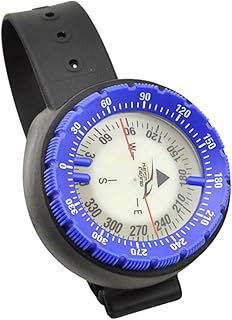 Generic Brújula de buceo ligera y luminosa subacuática, reloj de pulsera portátil, tipo equilibrado, brújula máxima de 50 m, impermeable para buceo, natación