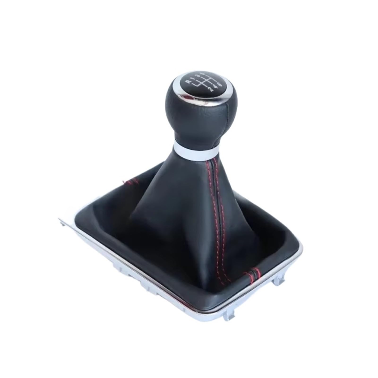 Car Gear Shift Knob 5 6 Speed Gear Shift Knob Stick Gaiter Boot Frame Kit For Passat For B6 B7 CC 2005-2012 Shifter Gear Knob(6 Speed-red line)