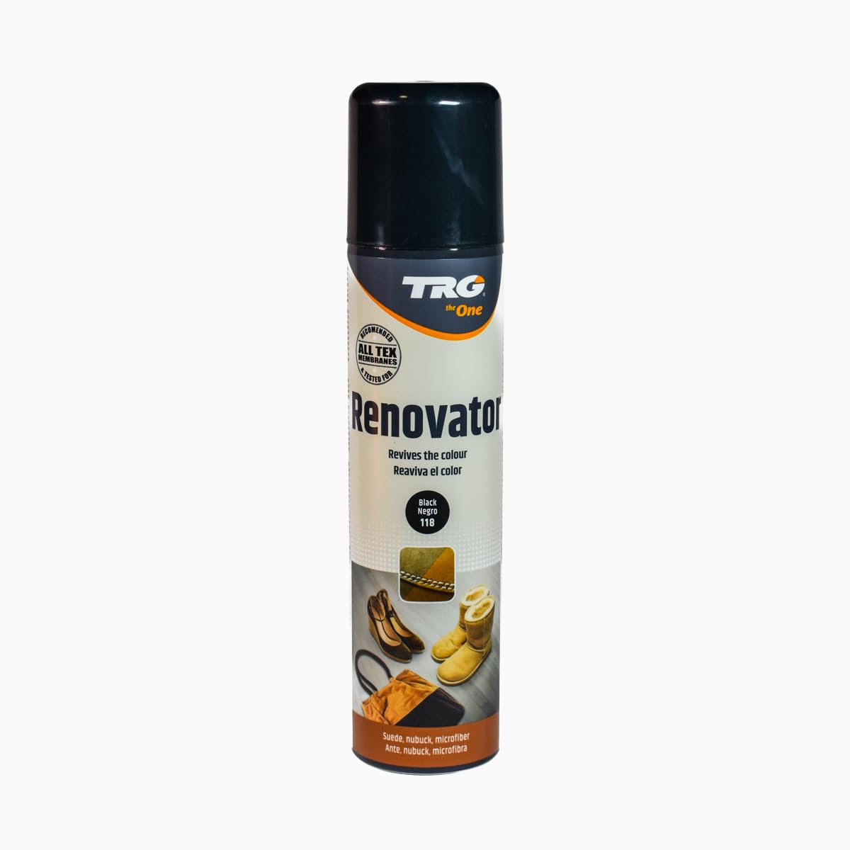 TRG the One Renovator, Suede, Nubuck and Microfiber Renewal Spray, 118 Black, 250 ml