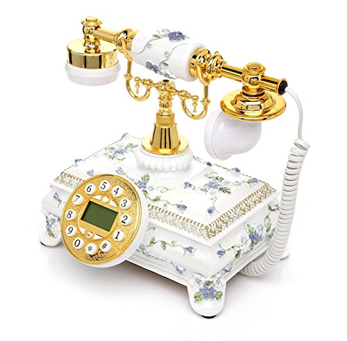Téléphone fixe antique d'exception rose style rétro pour bureau chic