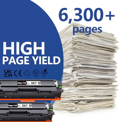 Image of 067 067H Black Toner Cartridge Set 2 Pack CRG-067 Compatible Replacement for Canon 067 canon067 Toner Works with Color ImageClass MF656Cdw LBP632Cdw MF654Cdw MF653Cdw LBP633Cdw MF650C LBP630C Printer