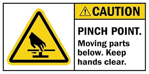 StickerJet Pinch Point Moving Parts Sign