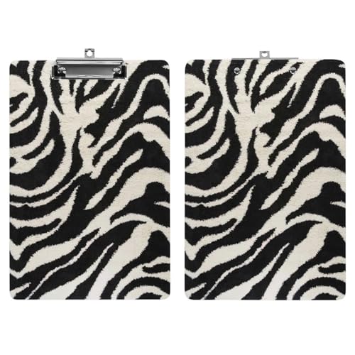 Porte-bloc A4 motif zébré avec clip en métal pour bureau - 7