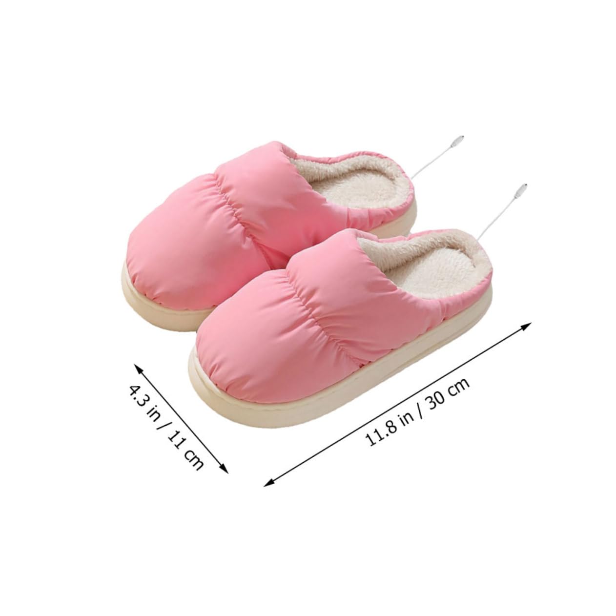 Homoyoyo 1pair Usb Electric Heating Slippers Plush Reusable Foot Warmer for Cold Comfortable Heating Shoes Accessories for Cozy Feet Usb Powered Design