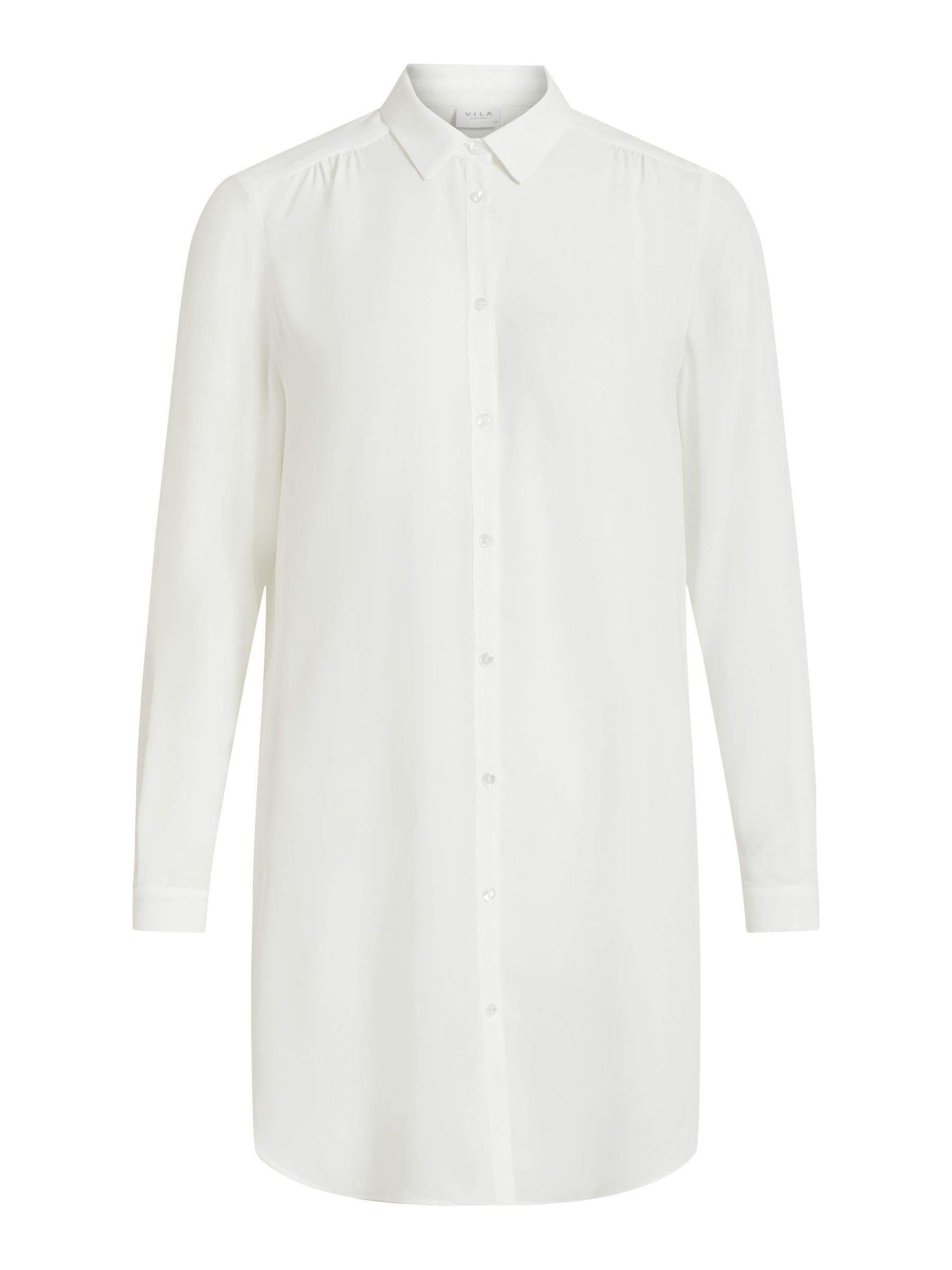 Vila Women's White Vilcy Long-Sleeve Blouse in Size 16, Sports Direct