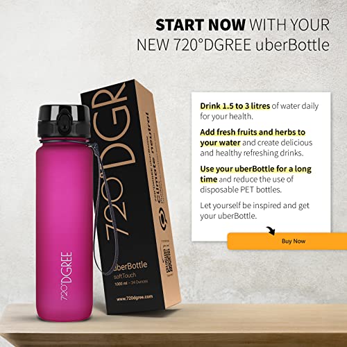 Image of 720DGREE Water Bottle 650ml inchuberBottle inch softTouch +Sieve - BPA-Free Tritan, Leakproof, Reusable Drinking Bottle - Sports Bottle for School, Fitness, Gym, Cycling, Travel, Office, Outdoor, Hiking