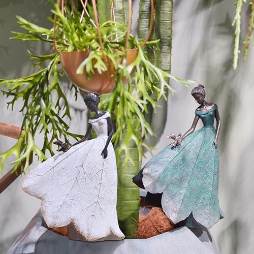 Guichifun Fairy Statue Collection Home Decoration - Leaf Angel Girls Resin Home Garden Decor For Outside Or Inside Rustic Fairy Garden Outdoor Yard Fantasy Figurines Gifts 8.5 X 5.25 X 12 Inch thumb #3