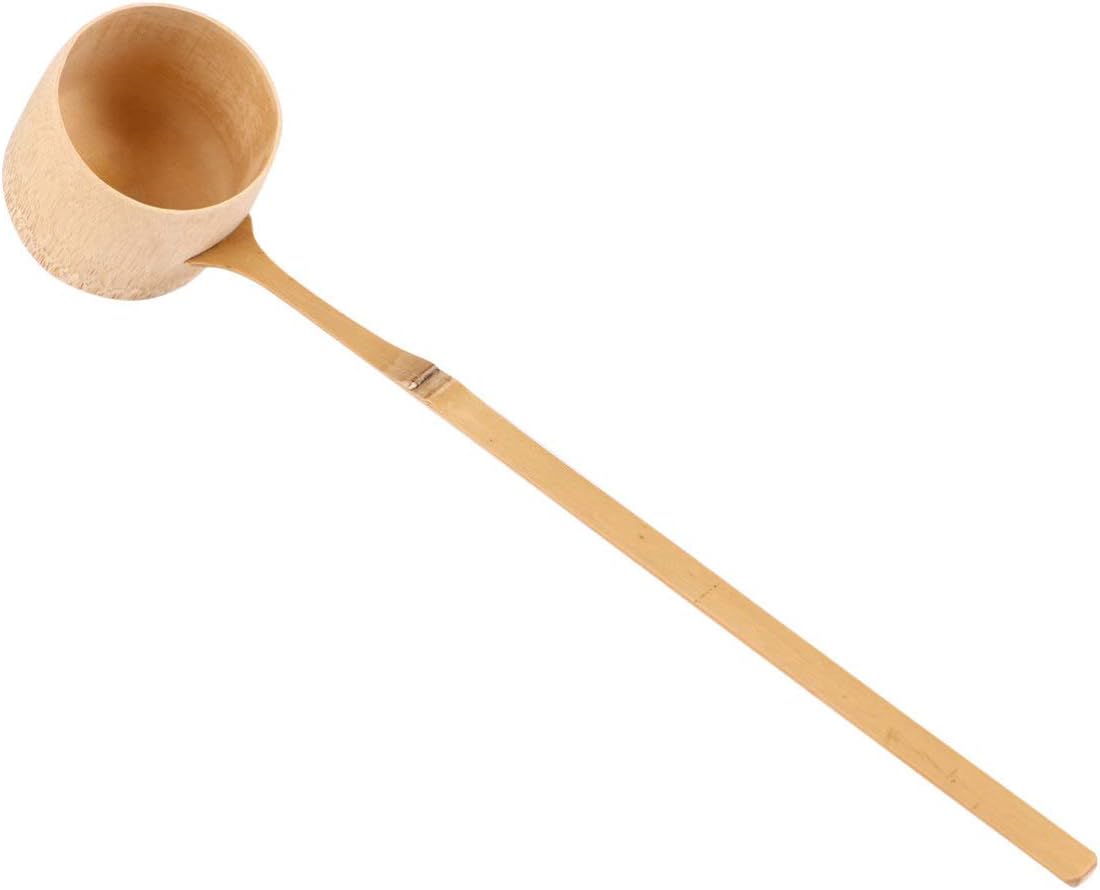 1pc Bamboo Spoon Wooden Soup Ladle Japanese Water Ladle Chinese Spoons Water Cup Japanese Bamboo Scoop Bath Classic Tea