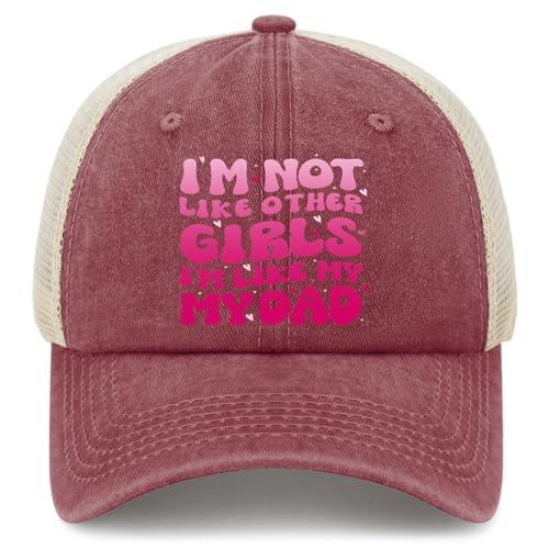 I'm Not Like Other Girls I'm Like My Dads hat Cycling Cap for Men Deep Rose