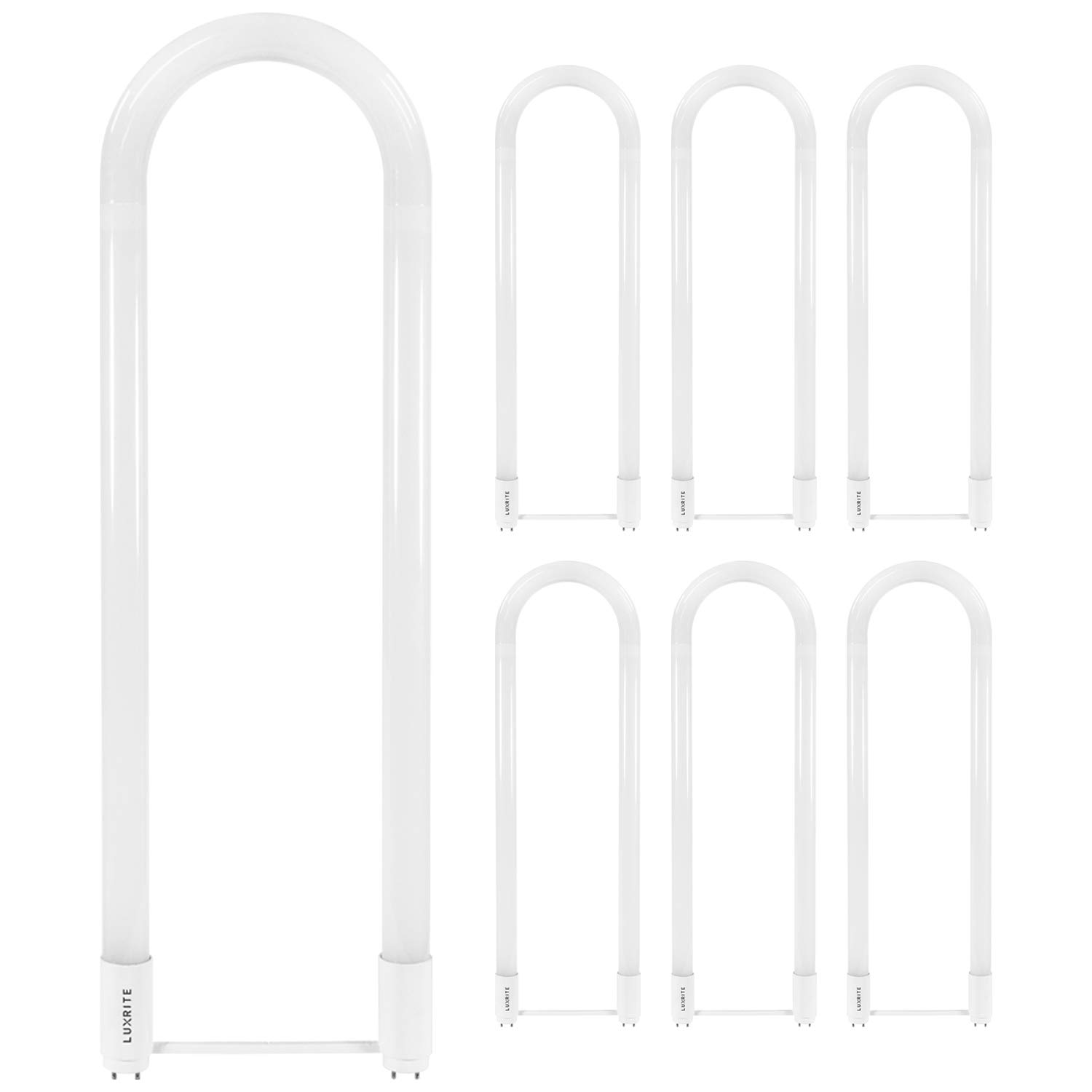 (only 2)LUXRITE U Bend LED Tube Light, T8 T12, 18W (32W Equivalent), 3000K Soft White, 2000 Lumens, Fluorescent Light Tube Replacement, Direct or Ballast Bypass, DLC and ETL Listed, G13 Base (6 Pack)
