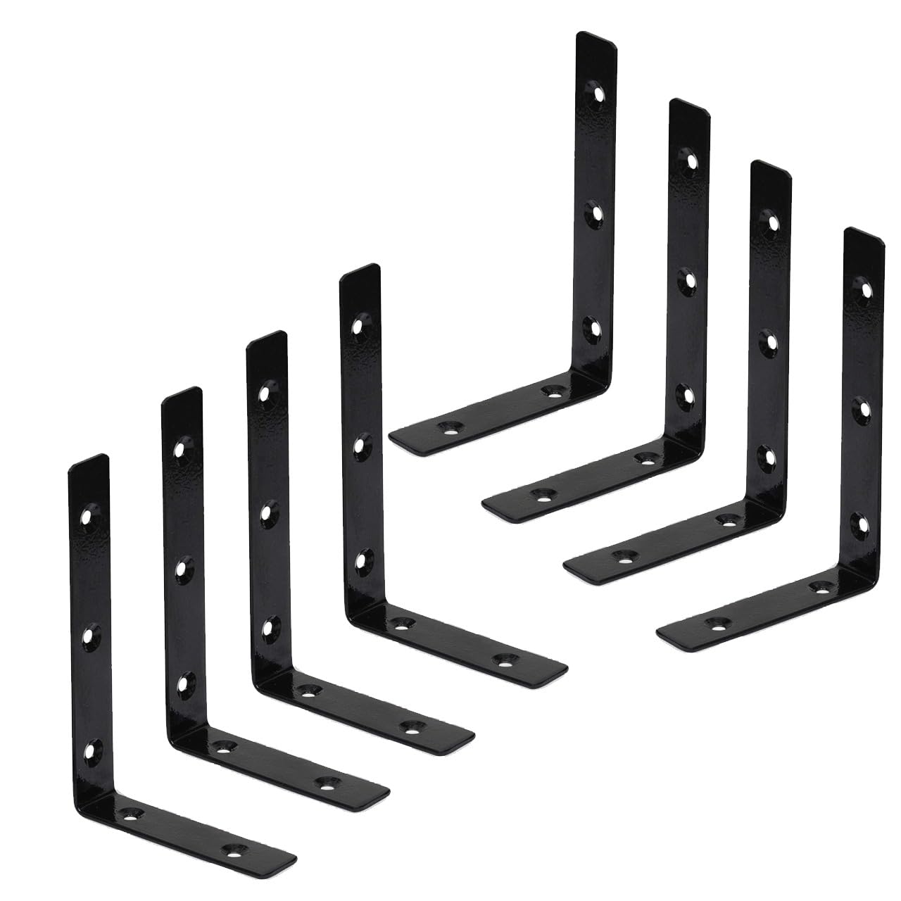 Sharpex L Shaped Wall Shelf Angle Brackets with Screws, Heavy Duty Black Wall Shelves Metal Brackets - Powder Coated Steel Angle Bracket for Wall Shelf (8 PCS) (B0CQ7WRF22) Amazon Price History, Amazon Price Tracker