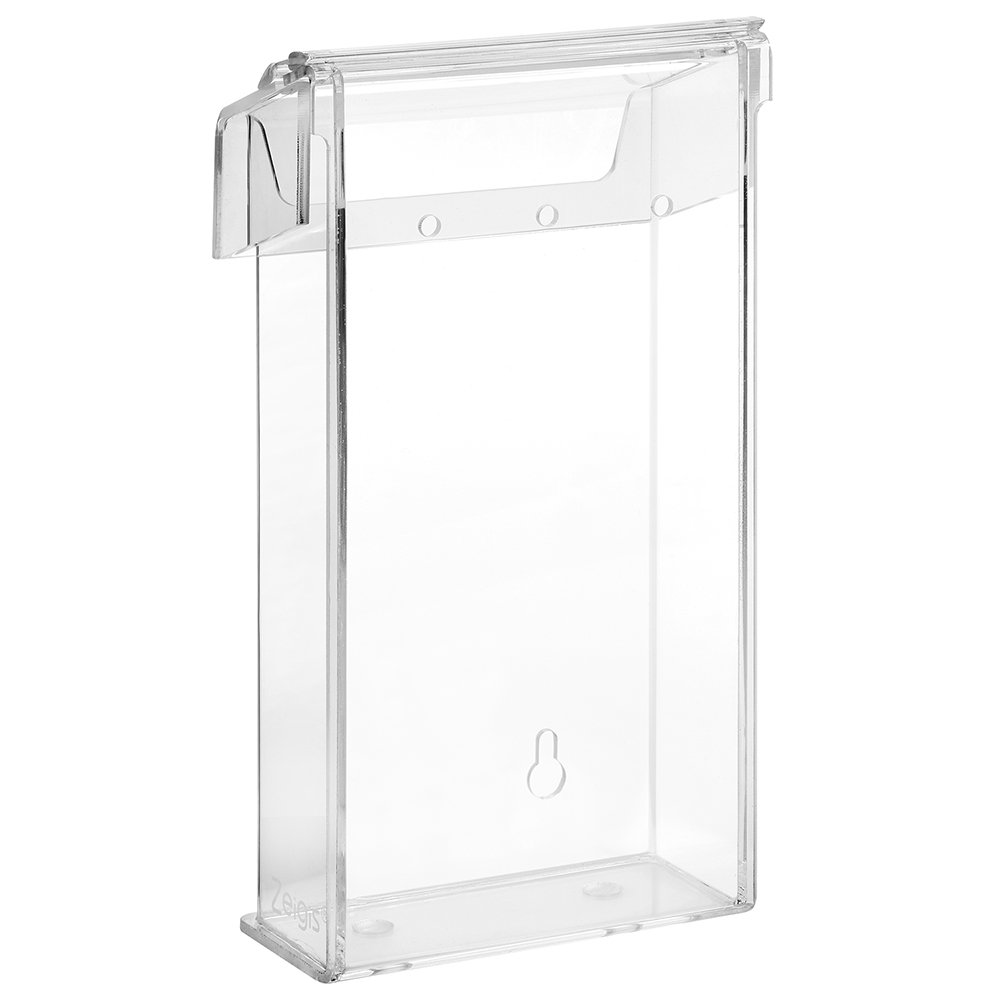 Zeigis Porta volantini DIN lungo, formato verticale, resistente alle intemperie, per esterni, con coperchio, in vetro acrilico trasparente