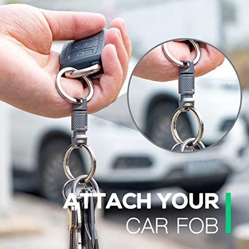 Tisur Titanium Quick Release Keychain, Retractable Key Chain Detachable Keychain Clip，Pull Apart Key Rings For Men Women #TOP4