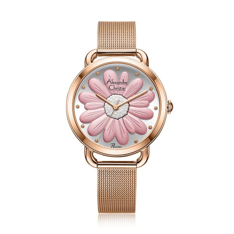 Alexandre Christie AC 2852 LHB Classic Ladies Analog Watch with 3D Flower Effect - Rose Gold (B0BYZS4PF7) Amazon Price History, Amazon Price Tracker