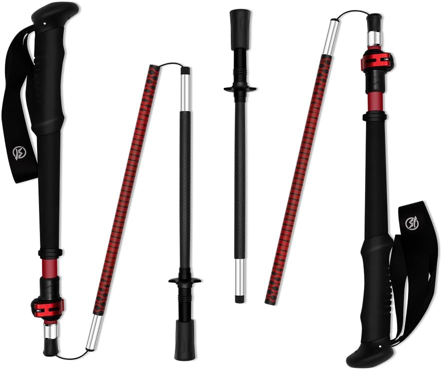 Ultralight Carbon Fiber Trekking Poles – 198g Adjustable Folding Hiking Poles for Backpacking (110–130cm), Thru-Hiking, Trail Running – Strider Z Compact Collapsible Hiking Pole Ultralight Carbon Fiber Trekking Poles – 198g Adjustable Folding Hiking Poles for Backpacking (110–130cm), Thru-Hiking, Trail Running – Strider Z Compact Collapsible Hiking Pole