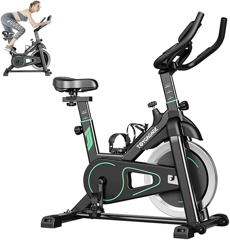 FINYQBET Bicicleta Ergométrica, Sistema de Resistência com Feltro de Lã, Roda de Inércia 20 kg, Suporte 200 kg, Design Ajustável, Silenciosa (<40 dB), Bicicleta Spinning para Academia, Uso Doméstico