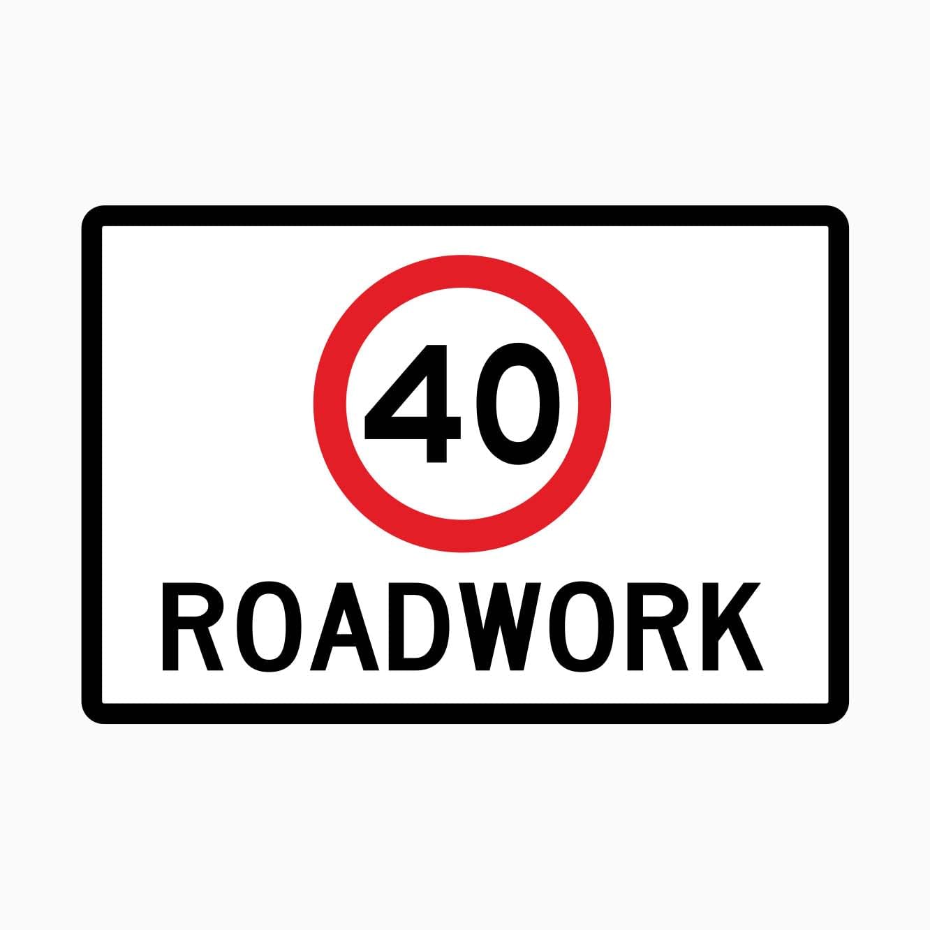 40 ROADWORK WITH SWING STAND Sign Traffic Metal Tin Sign 8 x 12 inch for Industrial & Commercial Series