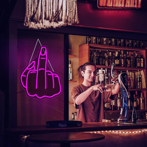Image of Finger Neon Sign Led Light Up Signs for Wall Decor Usb Powered Neon Light Signs Indoor Light for Room Decor Holiday Gift