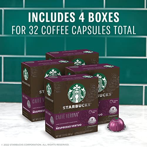 Starbucks By Nespresso Dark Roast Caffè Verona Coffee (32-Count Single Serve Capsules, Compatible With Nespresso Vertuo Line System) #TOP2