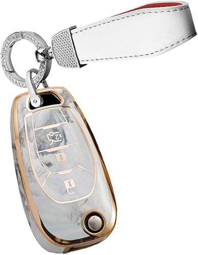 Miniatura 5 de HIBEYO Funda para llavero Chevrolet de TPU con tapa para Chevrolet Cruze Cross Aveo Malibu Onix Cobalt Captiva Spark Smart Remote Auto Key