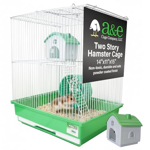 A&E Cage Co HAM007-SP Two Story Hamster Cage – 14' x 11' x 15' Small Animal Habitat with Exercise...