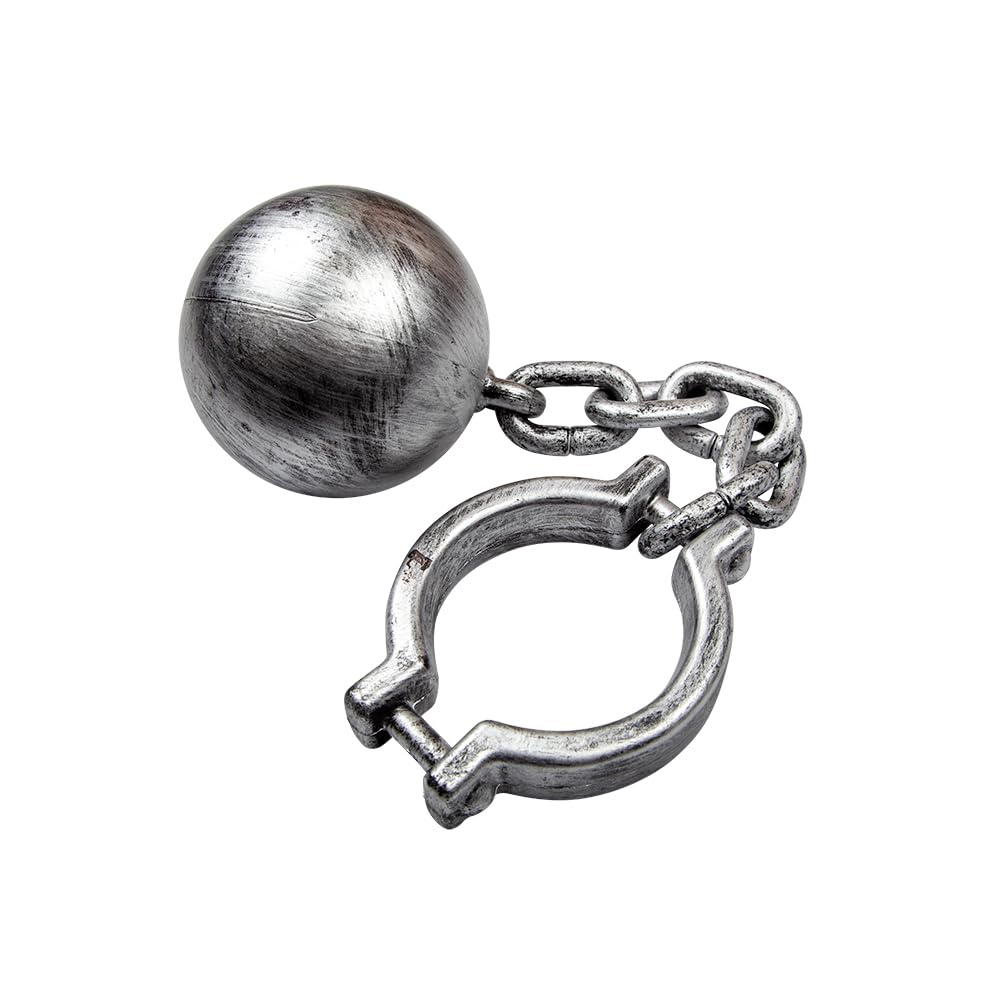 Wicked Costumes Convict Ball & Chain Accessory Fancy Dress Accessory, Silver