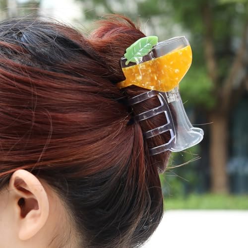 Personalised Acetate Novelty Whiskey Nogaiya Cocktails and Mixed Drinks Hair Hlaw Clip Orange and Green 1 Piece