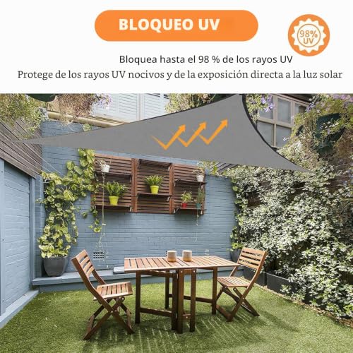 Toldo vela de sombra rectangular de 2x3m impermeable para exterior y terraza 5